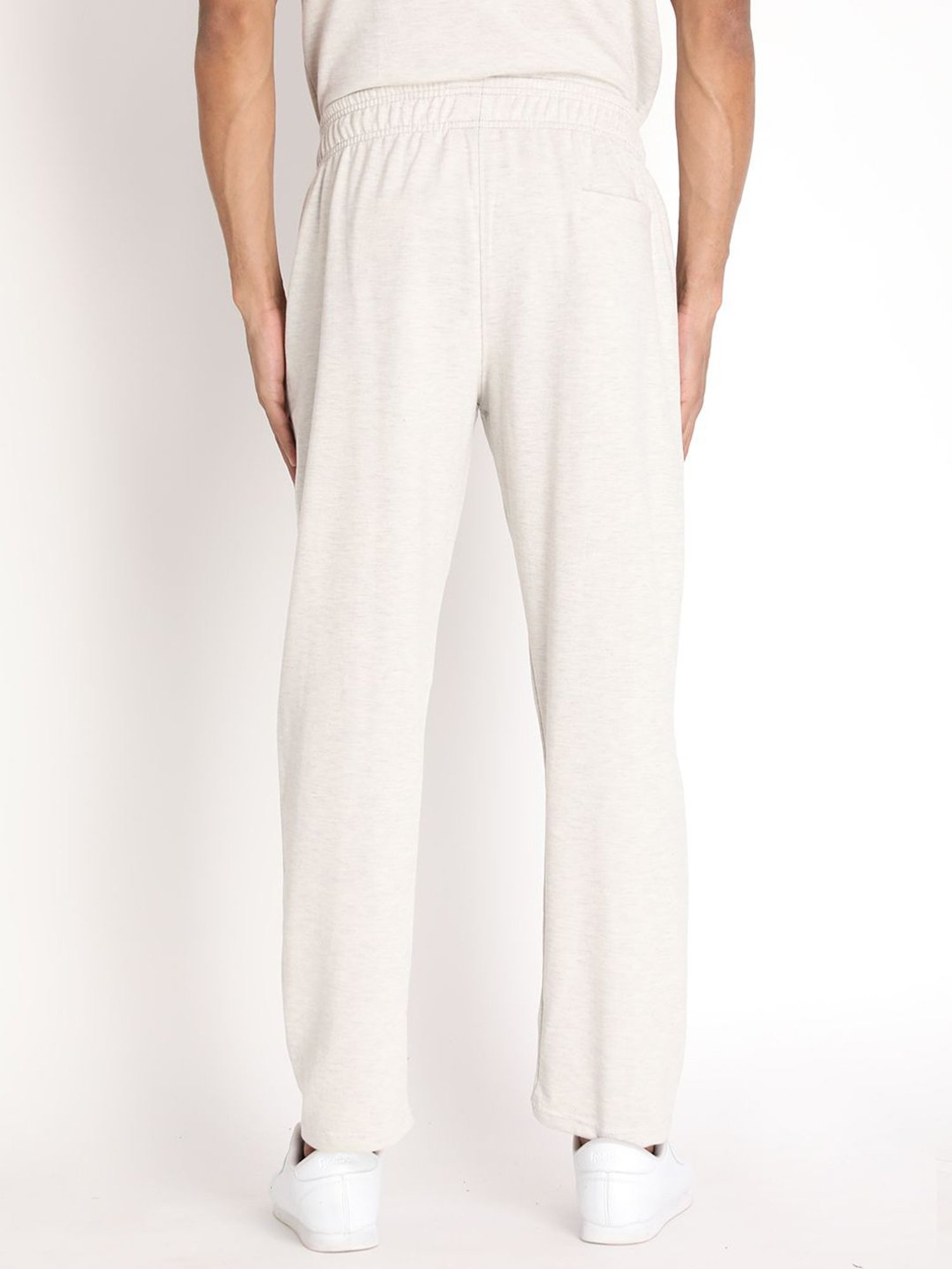 Chkokko Off White Cotton Relaxed Fit Track Pants