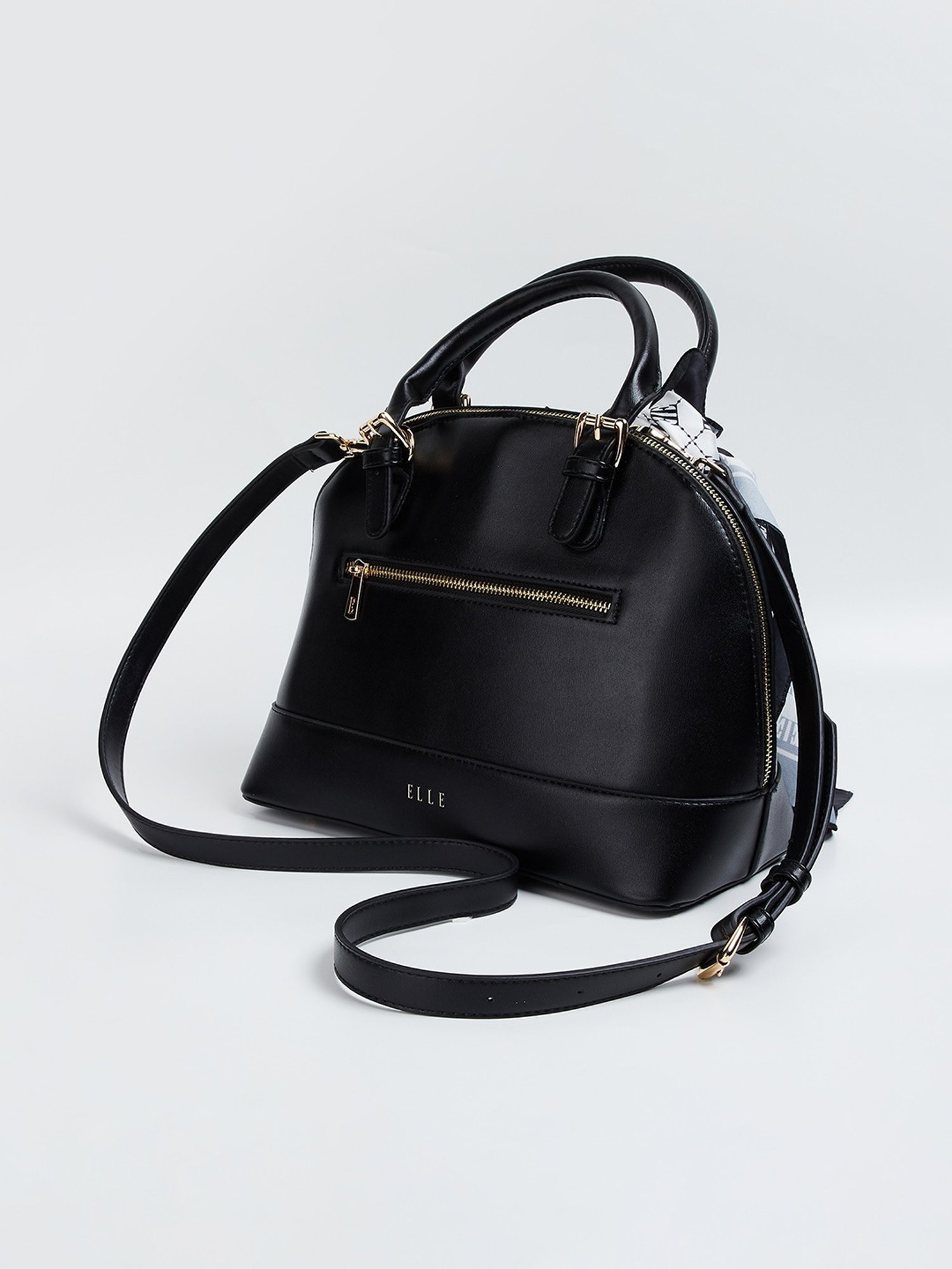 Elle Black Textured Handbag
