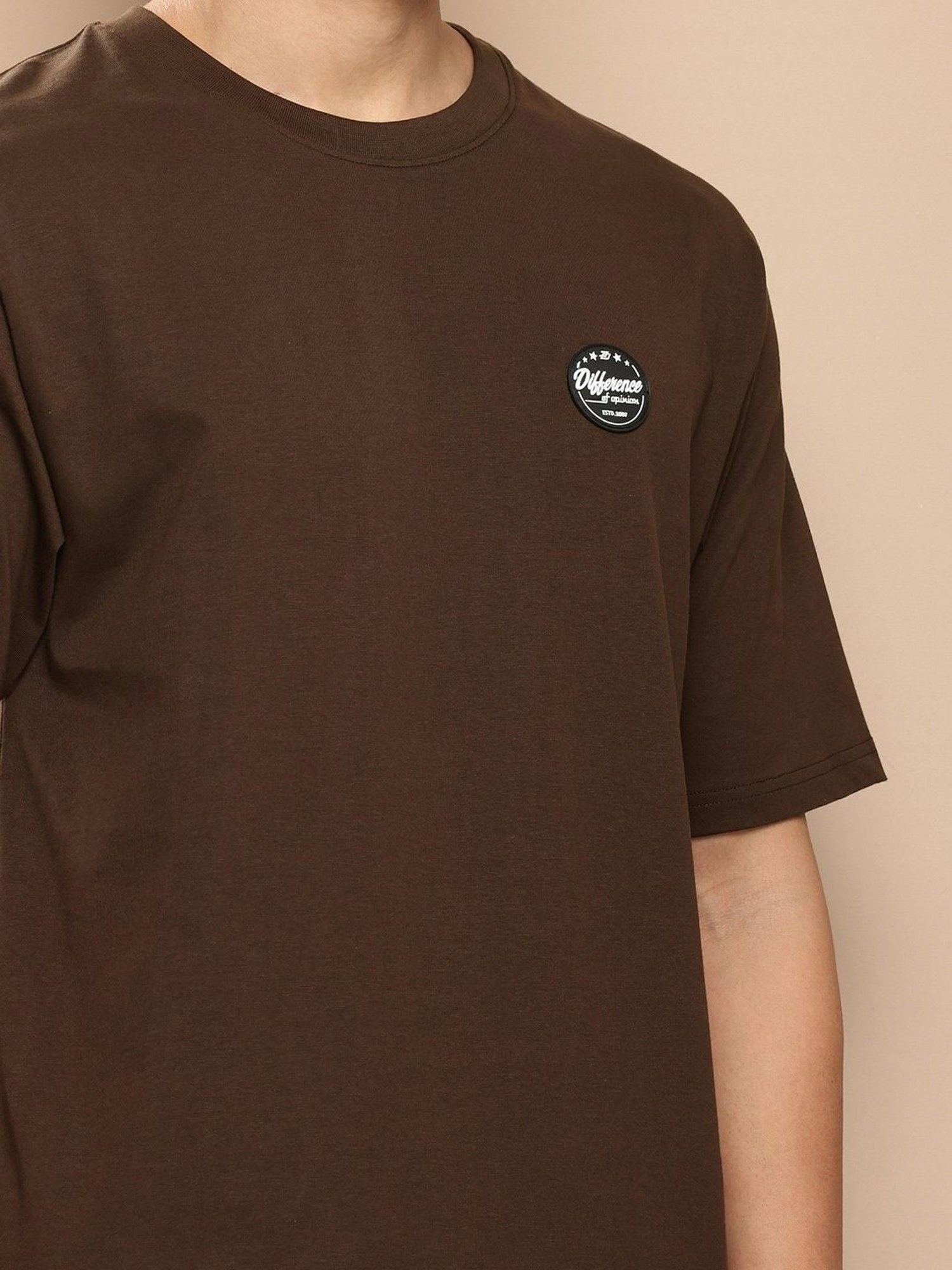 Difference Of Opinion Brown Loose Fit Printed T-Shirt