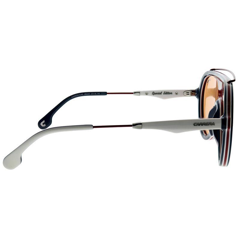 Carrera Flag 8RU W7 Unisex Aviator Polarized Sunglasses Blue Red White Orange 57mm