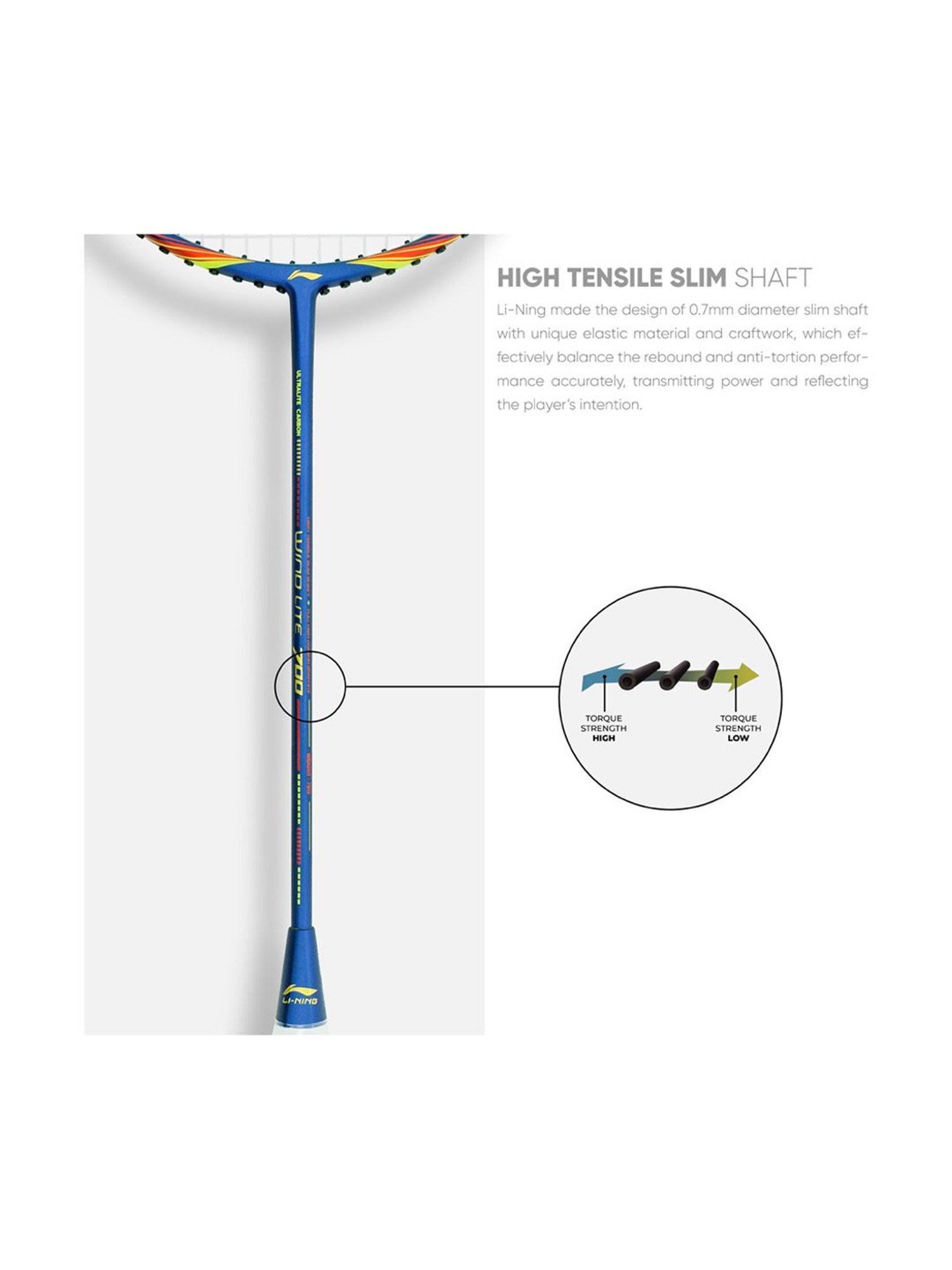Li-Ning Wind Lite 700 Badminton Racket (Royal Blue) Size - Medium