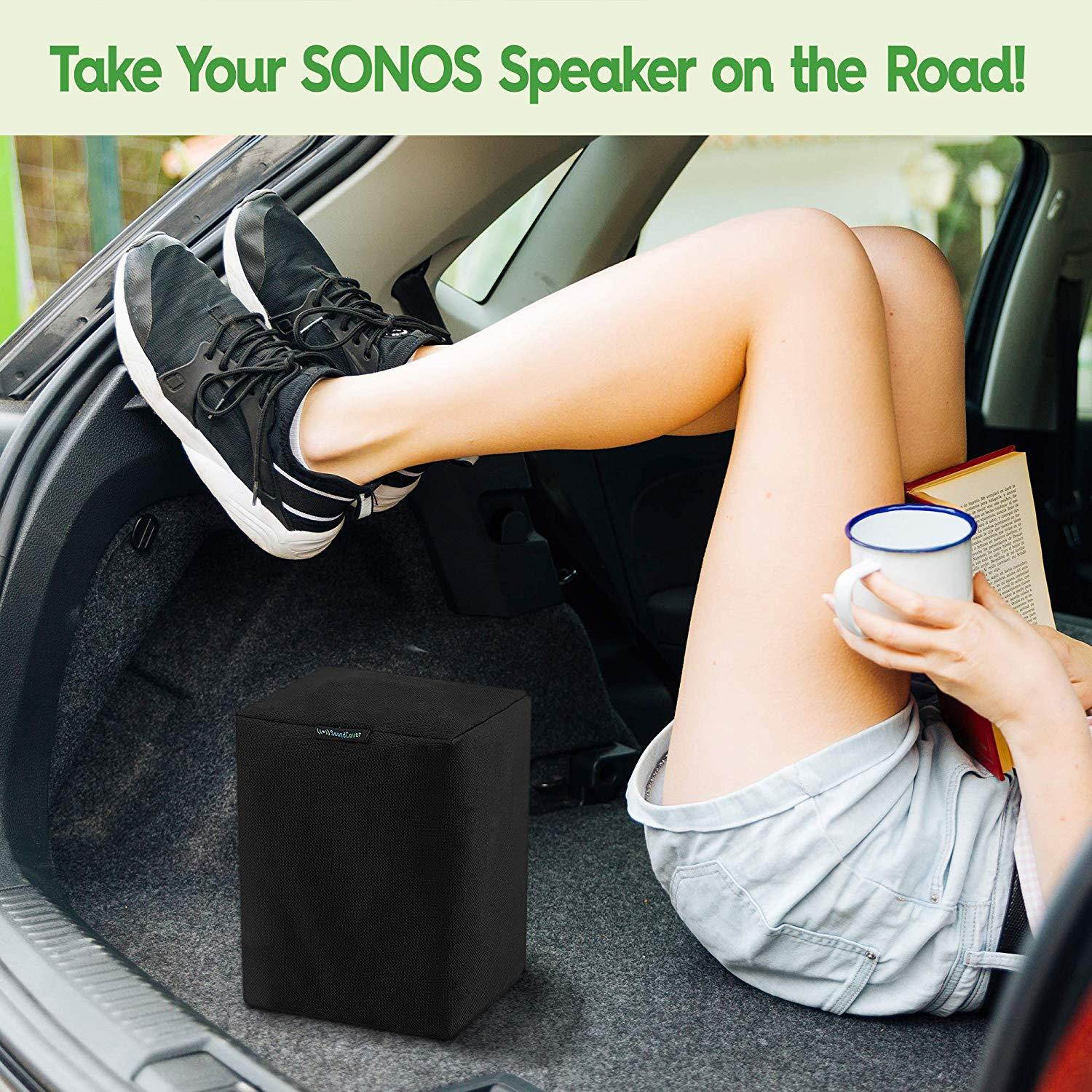 Two Black Heavy Duty Outdoor Sonos Speaker Covers - Protection for Your Sonos Play:1, Sonos One & Sonos One SL Speakers - Fits Wall Mounted Speakers