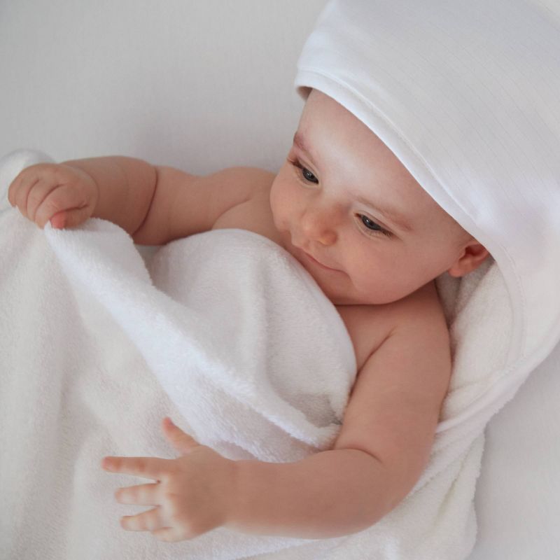 Baby Boys' Basic Muslin Hooded Towel - Cloud Island™ Mint/Aqua/White