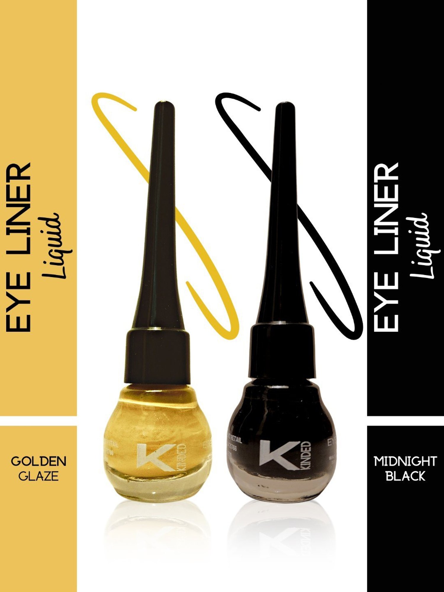 KINDED Liquid Eye Liner Golden Glaze & Greyish Silver Combo