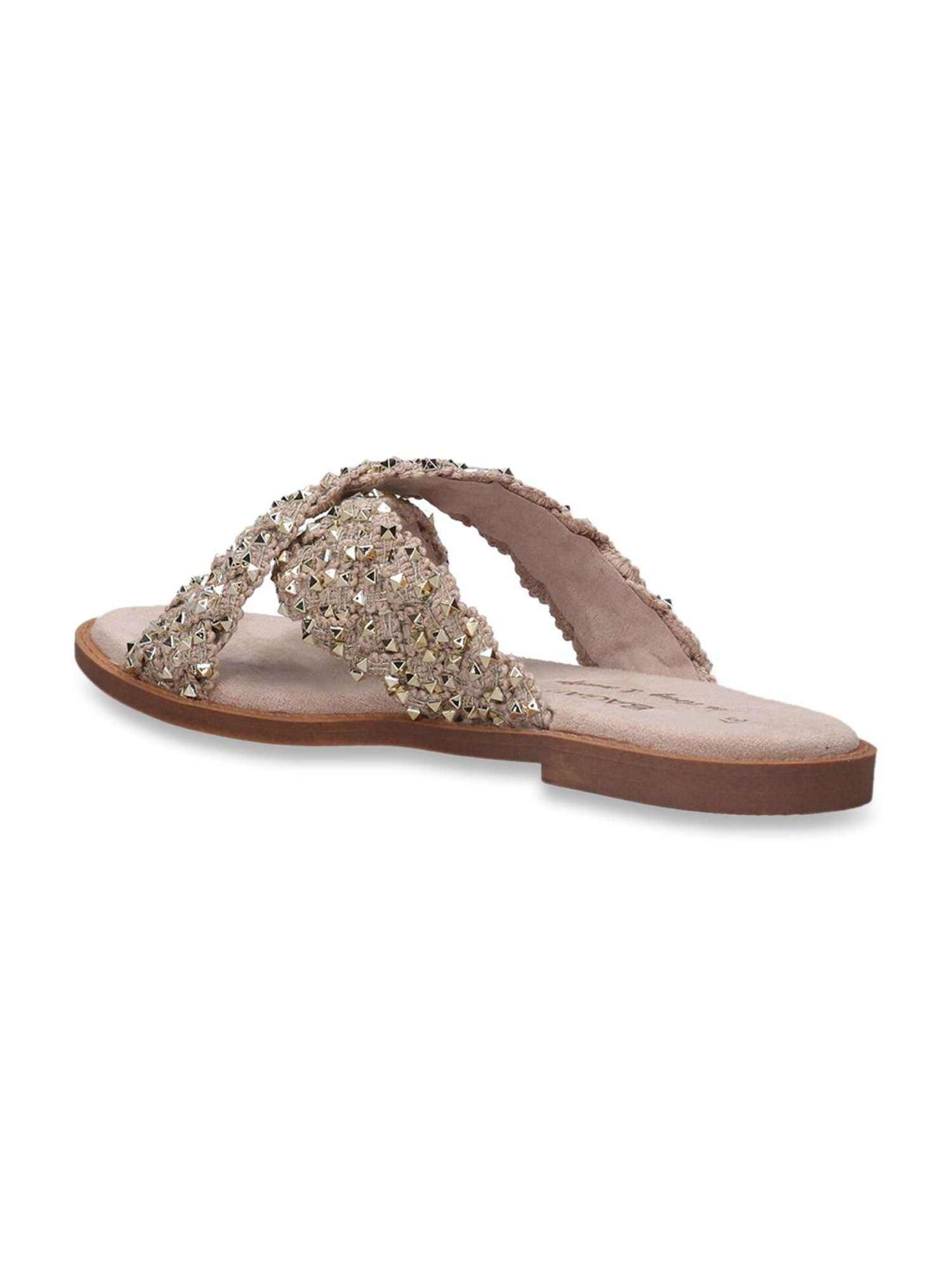 Bagatt Women's Goldy Beige Cross Strap Sandals