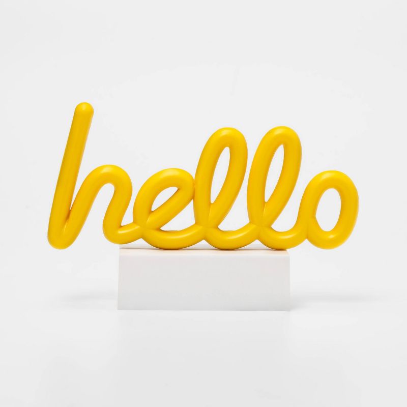 Hello Mini LED Table Lamp Yellow - West & Arrow