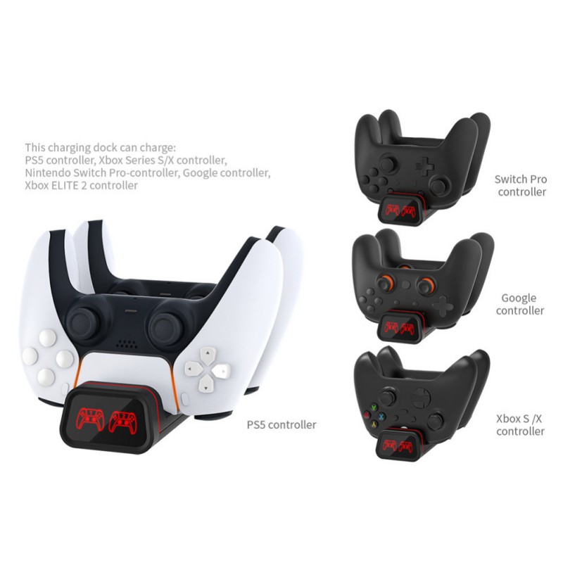 Ochine Dual Controller Charging Dock For Xbox One / One S / One X Charging Station Display Screen With 2 Battery