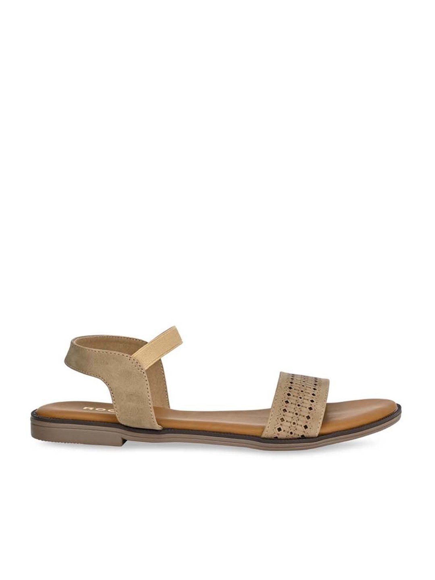 Rocia by Regal Women's Beige Ankle Strap Sandals