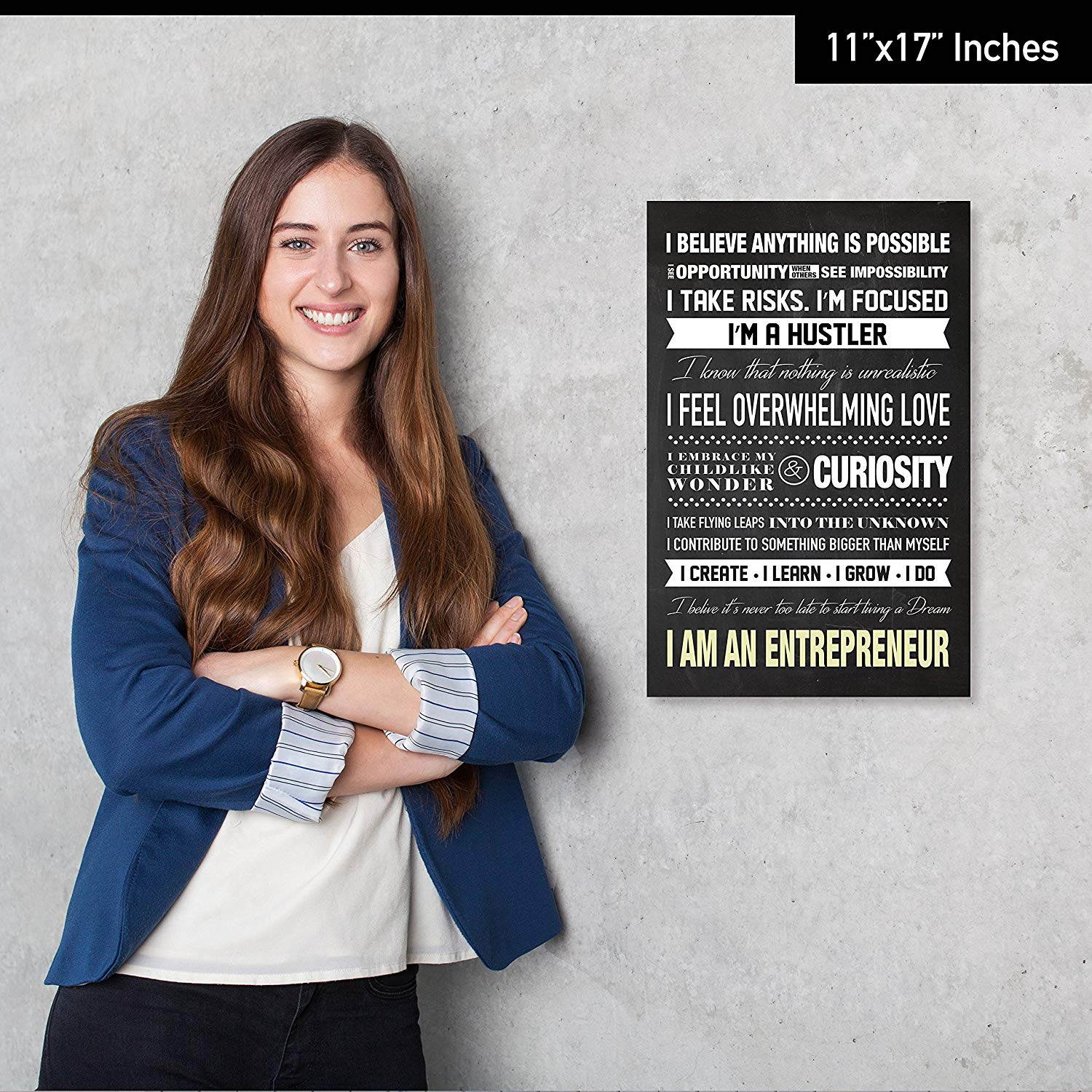 I Am An Entrepreneur Motivational Poster for Home Office Use - Start Your Day Off Right By Reminding Yourself Why You Do What You Do - English Language