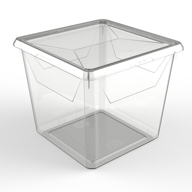 Ezy Storage Karton Large 17 Qt Plastic Storage Container Box with Lid (12 Pack)