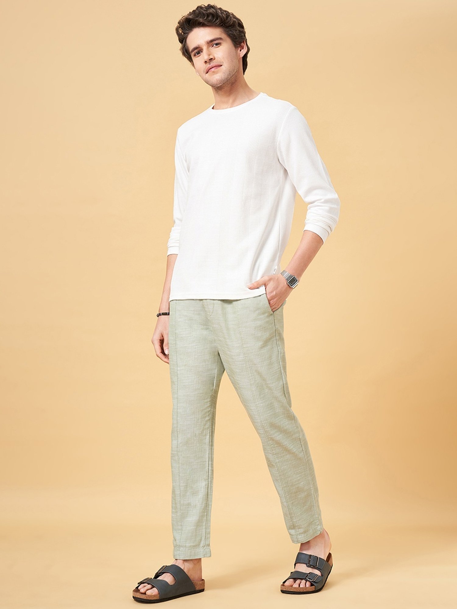 7 Alt by Pantaloons Whitecap Gray Slim Fit T-Shirt