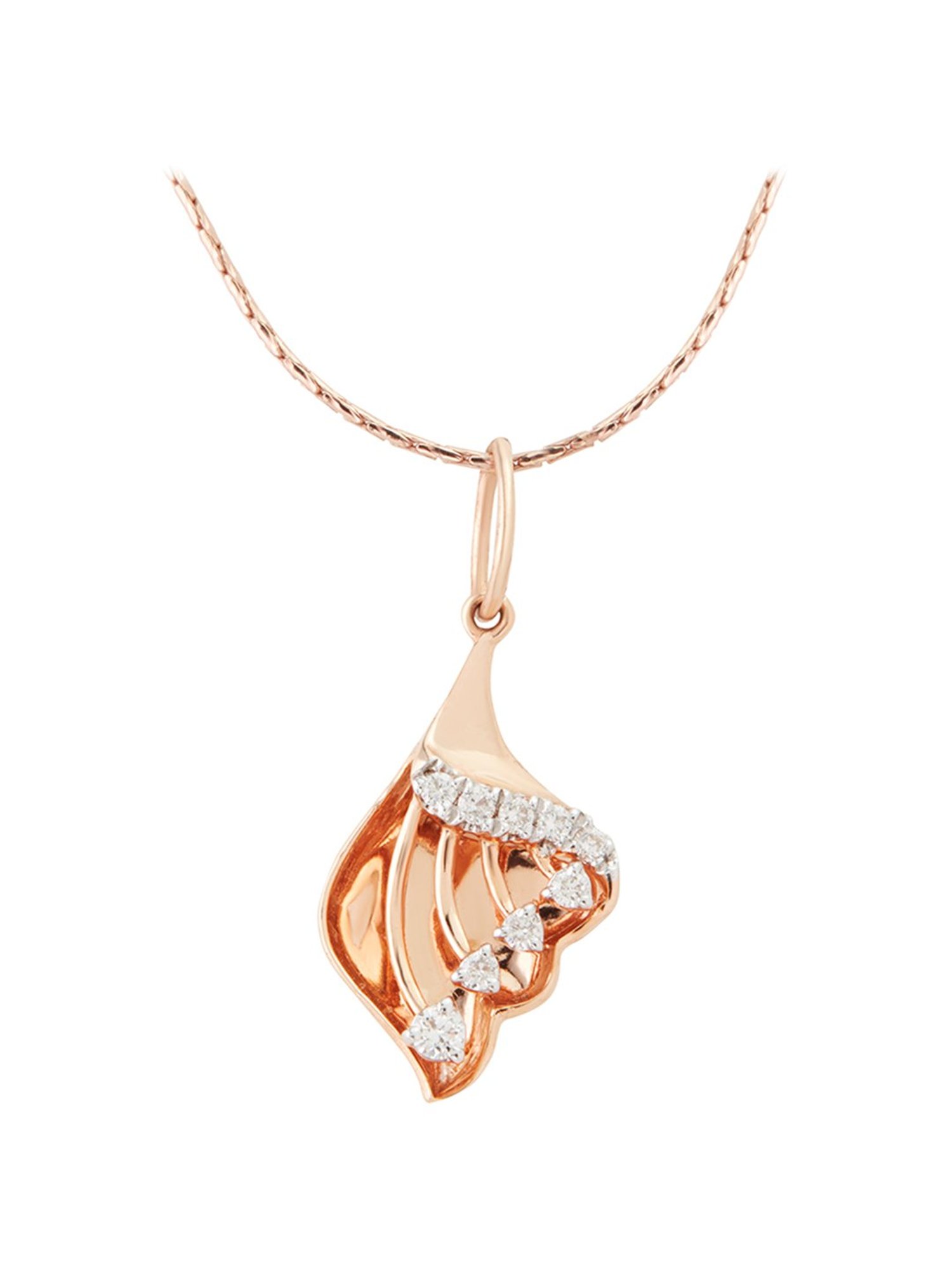 Waman Hari Pethe Jewellers 18k Rose Gold & Diamond Pendant without Chain for Women