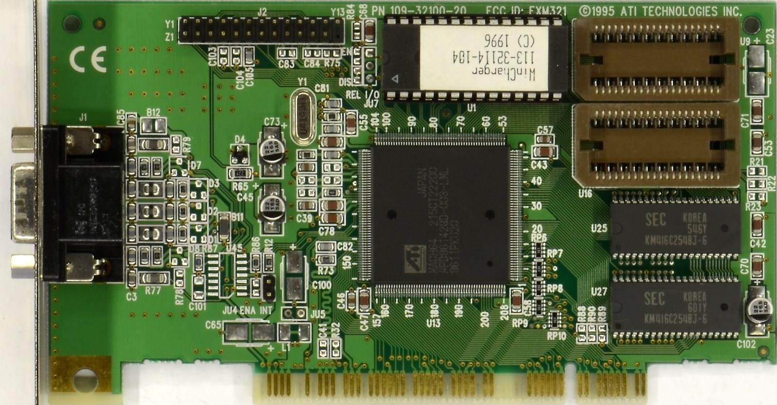 Video card PCI, FCC ID: EXM321, P/N 1023212521, (b.1B)