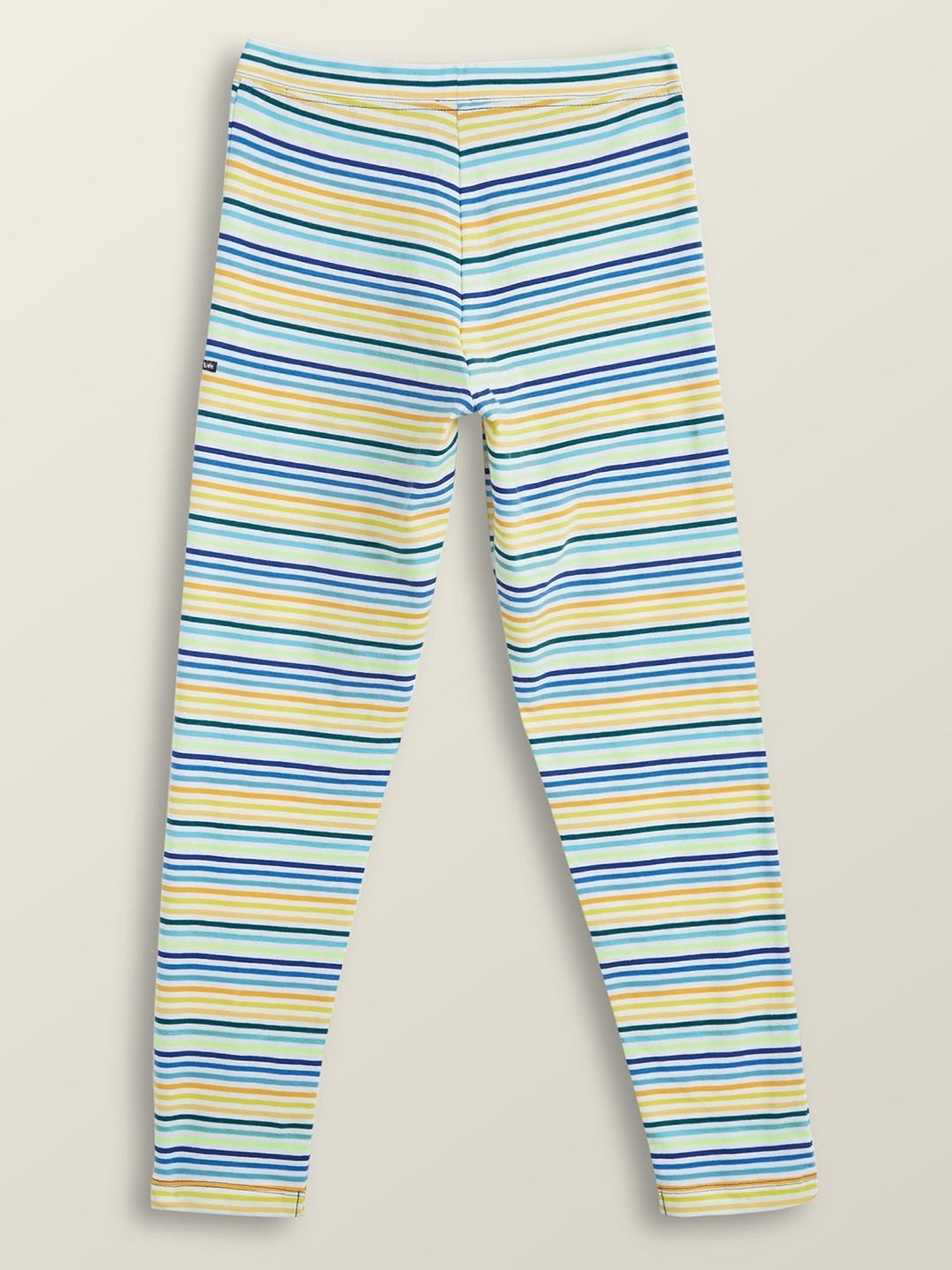 XY Life Kids Multicolor Cotton Striped Leggings (Pack of 2)