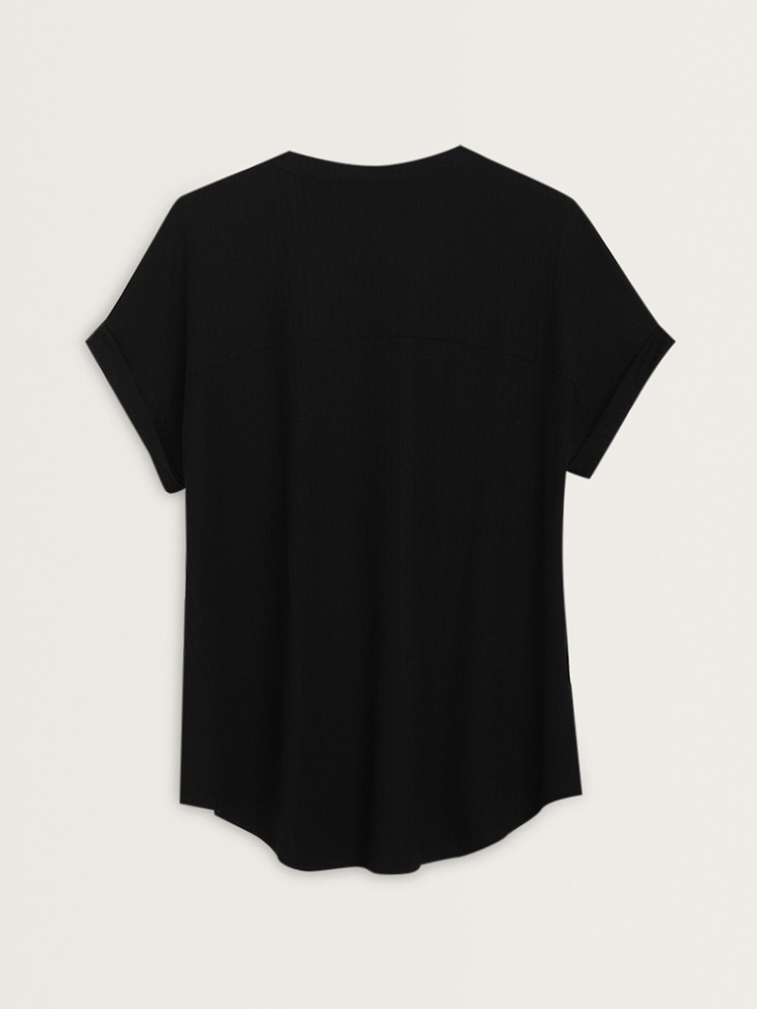 Gia by Westside Black Ribbed Textured Top