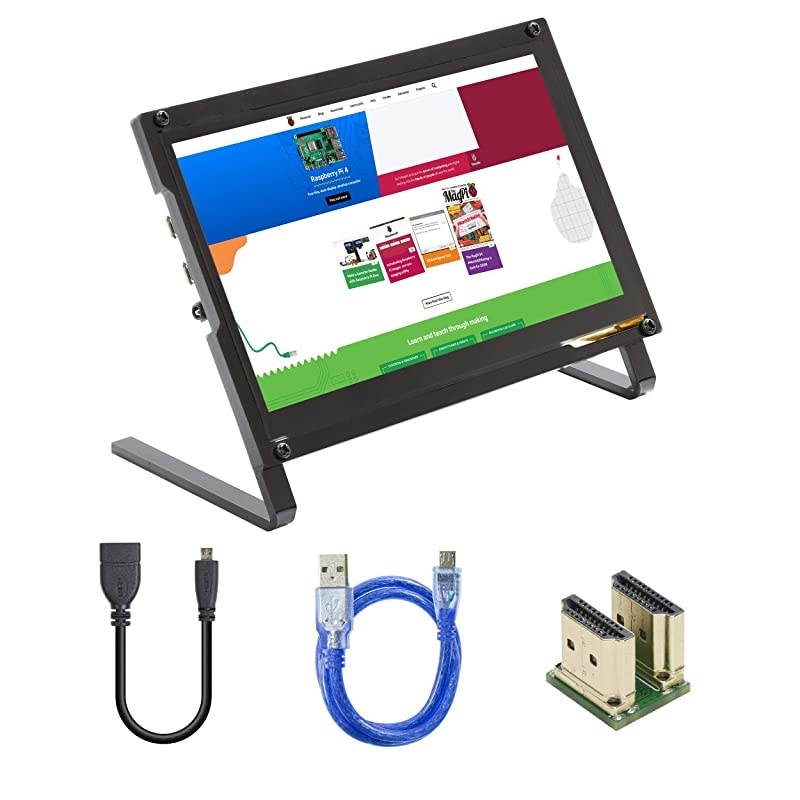 7 Inch IPS Touchscreen for Raspberry Pi with Prop Stand 1024&times;600 Capacitive HDMI LCD Monitor Portable Display for Raspberry Pi 4 3 B+ Windows 10 8 7 Free Driver