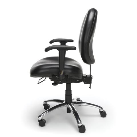 Twenty-Four Hour Fully Adjustable High-Back Vinyl Computer Task Chair (Black)