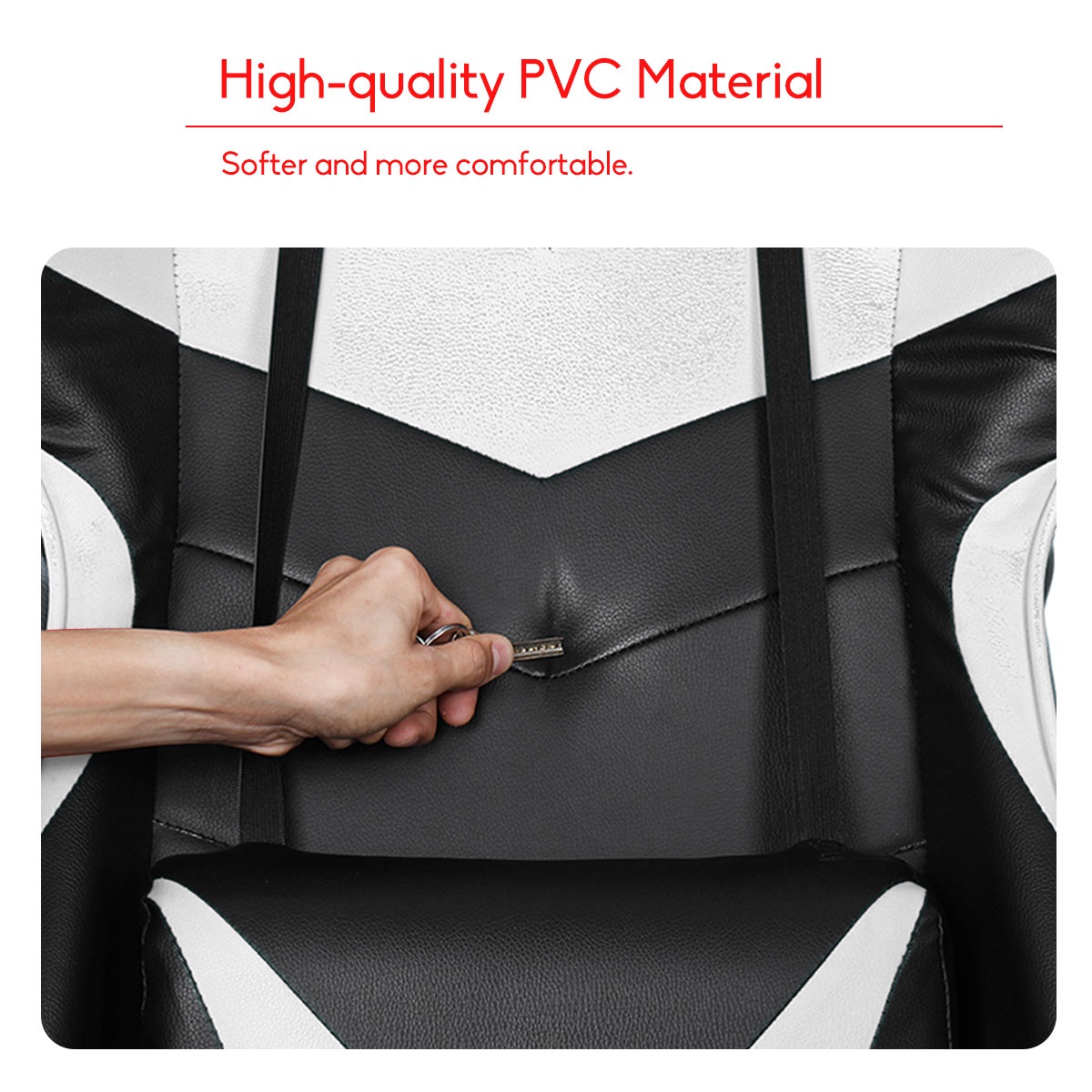 Executive Office Chair Racing Gaming Chair Leather Computer Recliner Swivel Lift