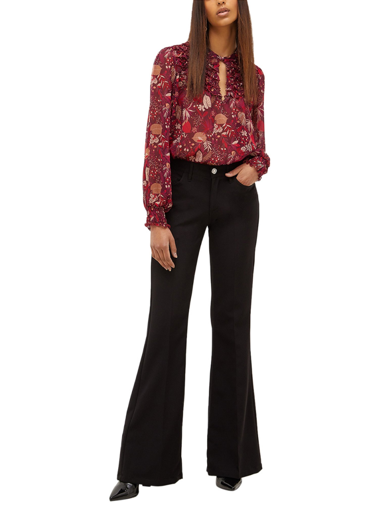 Liu Jo Nero Regular Fit Flat Front Trousers