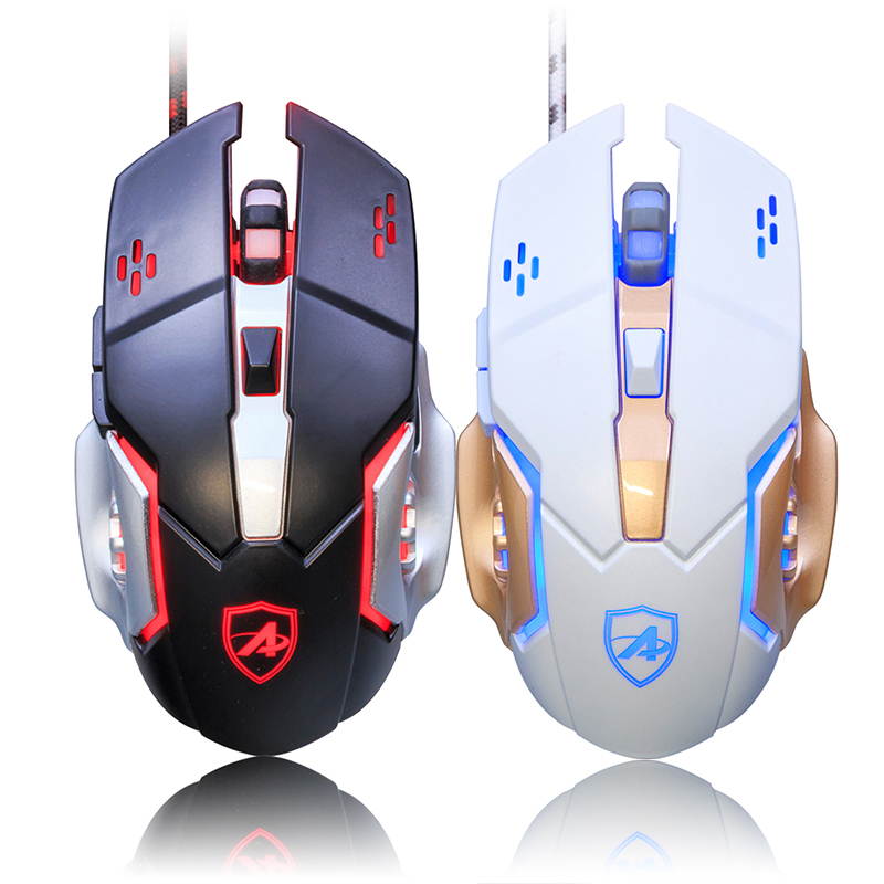 Ajazz AJ110 & GTC 5050 1200/1600/2400/3200 DPI 6 Buttons LED Light Optical Wired Computer Mouses Gamer 6Buttons Gaming Mouse