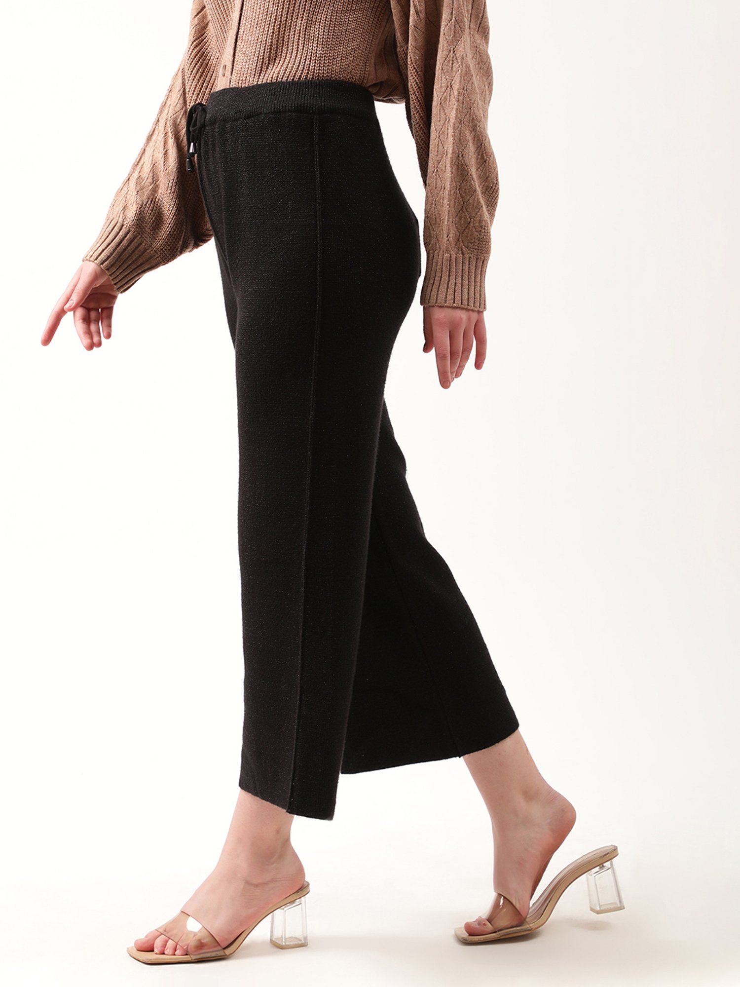 Rooted Black Cotton Sweat Pants