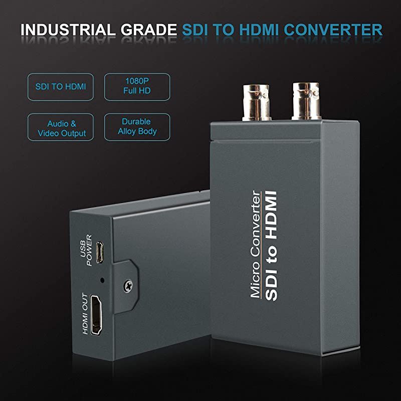 Micro Converter SDI to HDMIwith Power Supply3GSDIHDSDISDSDI to HDMI Converter AdapterSDI in HDMI out SDI Loopout1080P Video Audio SplitterSupport HDCP 13 for Camcorder Camera to TV