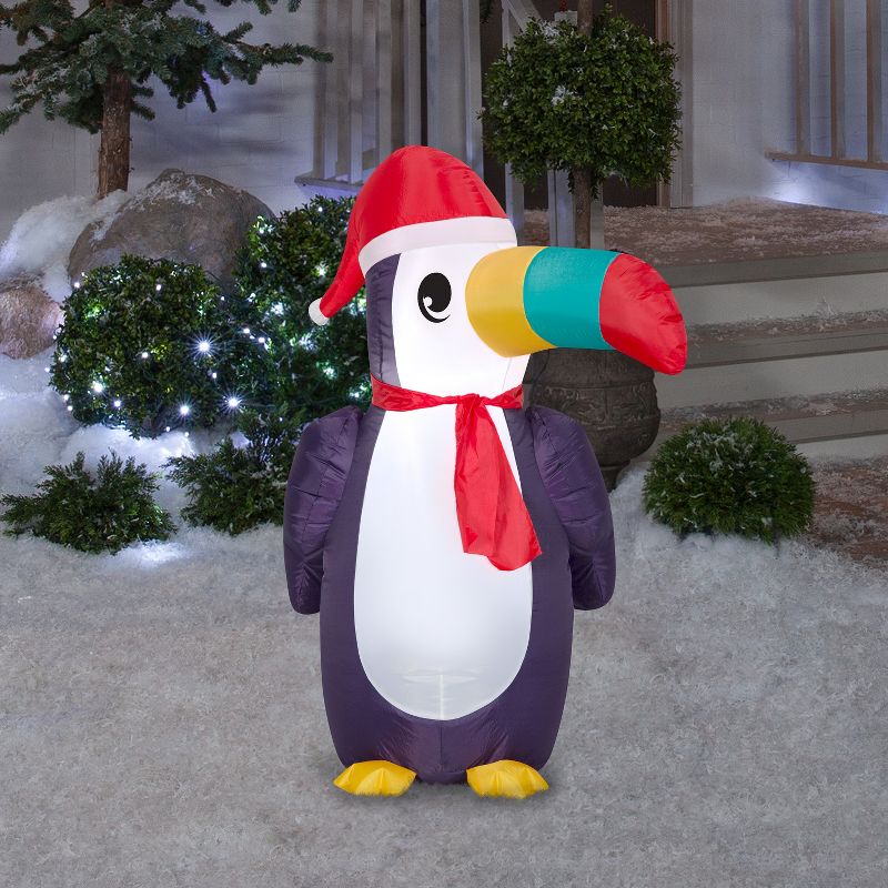 Gemmy Christmas Airblown Inflatable Toucan, 3.5 ft Tall, Multicolored