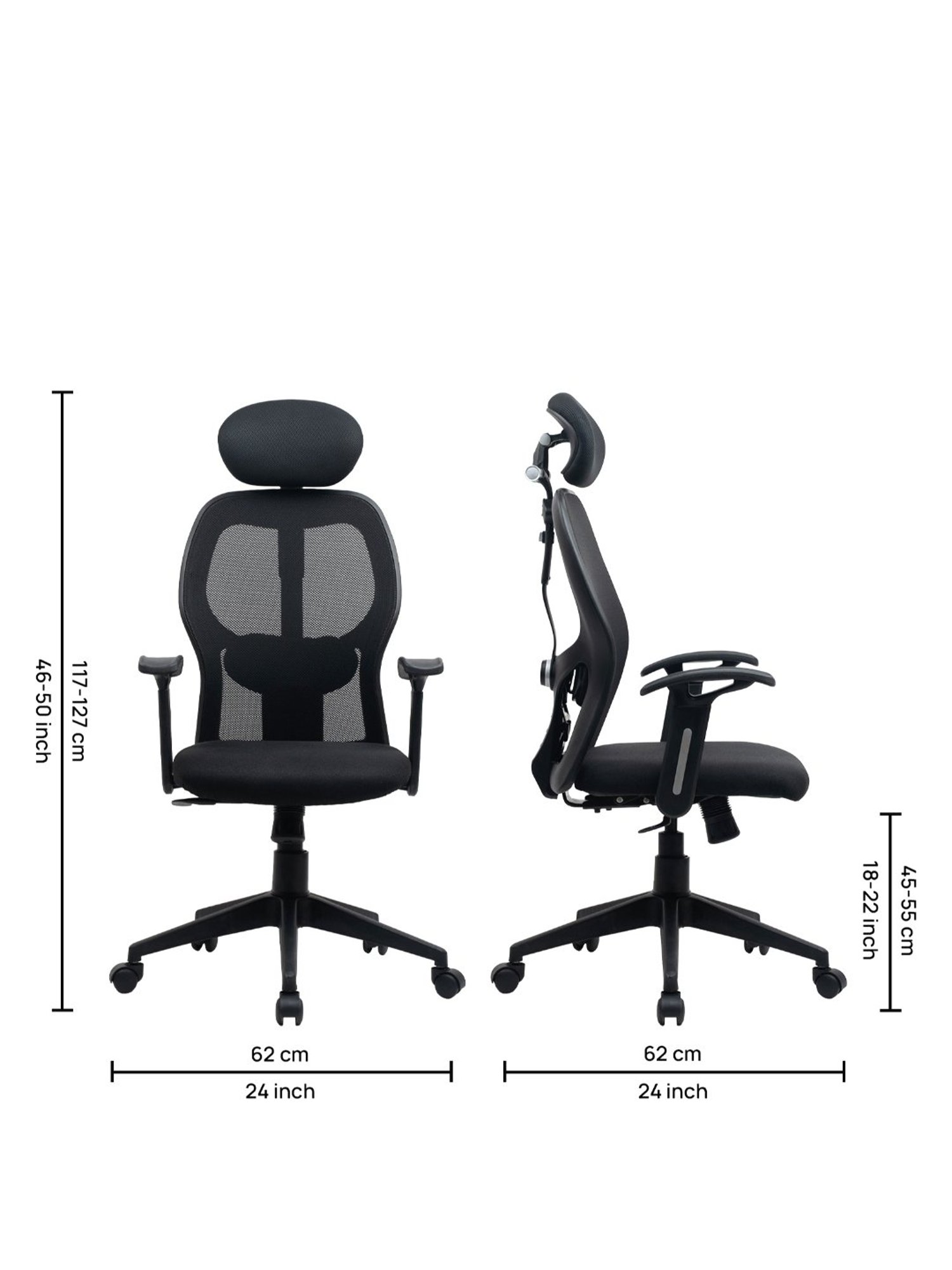 Durian Chaste Black Fabric Executive Chair