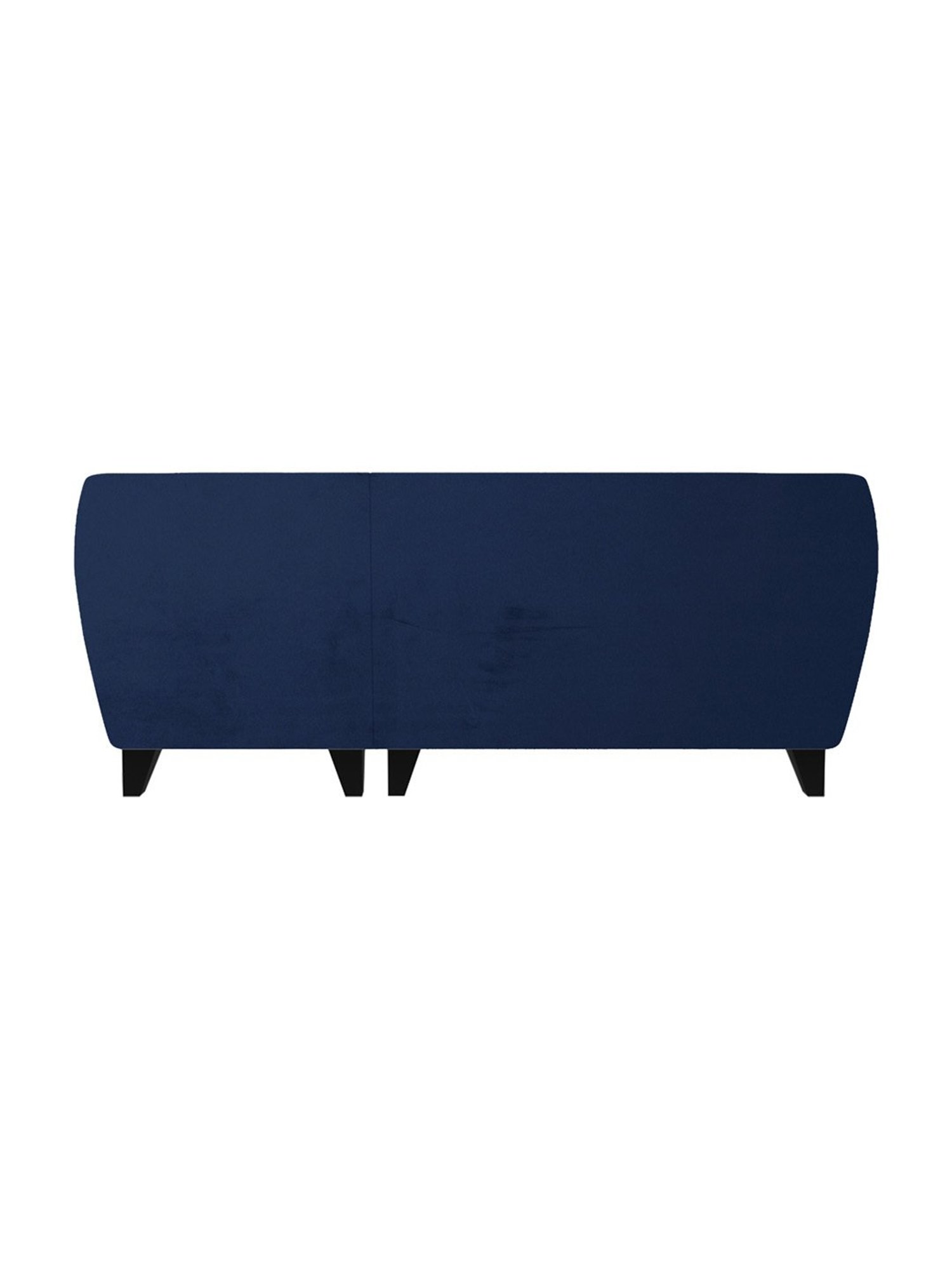 Trevi Blue Velvet & Neem Wood 5 Seater RHS Sectional Sofa