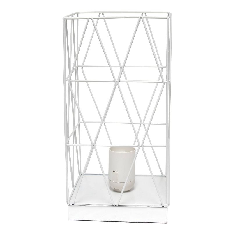 Metal Geometric Square Table Lamp White - Simple Designs
