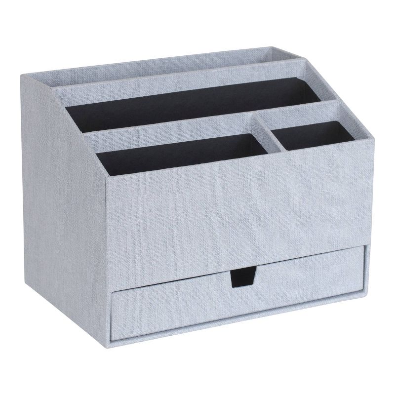 Greta Canvas Desktop Organizer with Supply Drawer Ash - Bigso Box of Sweden