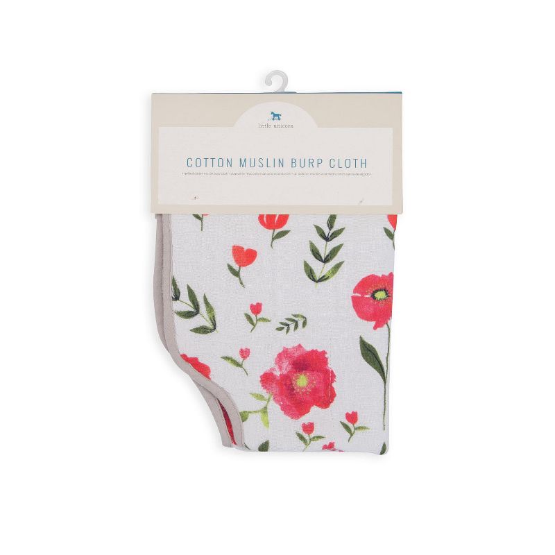 Little Unicorn 4-Layer Cotton Muslin Burp Cloth - Summer Poppy