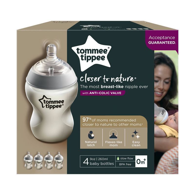 Tommee Tippee Closer To Nature Baby Bottle - 4pk - 9oz
