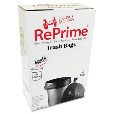 Reprime Can Liners 44gal 0.9mil Black 37" x 50" 50/Box H7450TKRC1