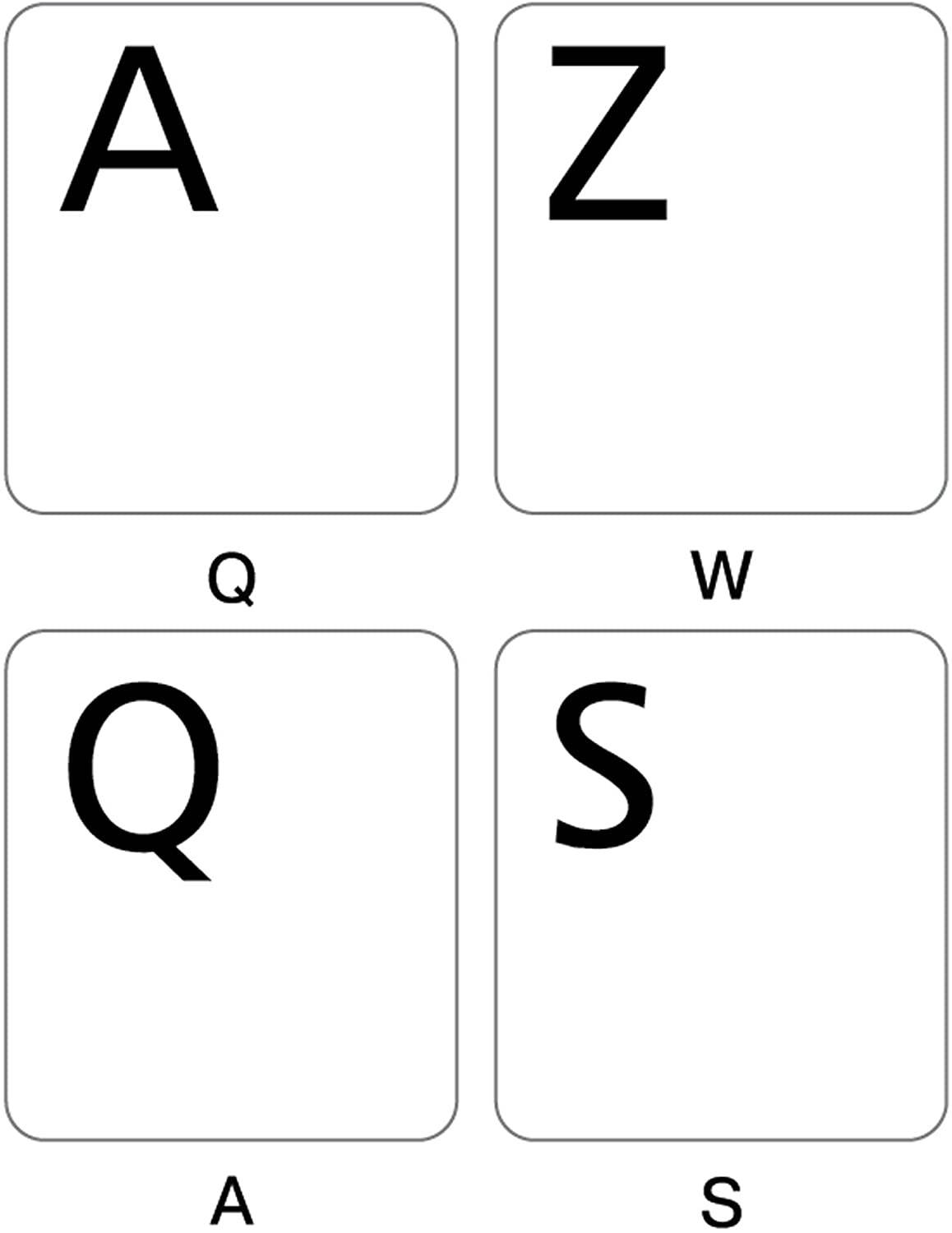 French Azerty Keyboard Sticker White