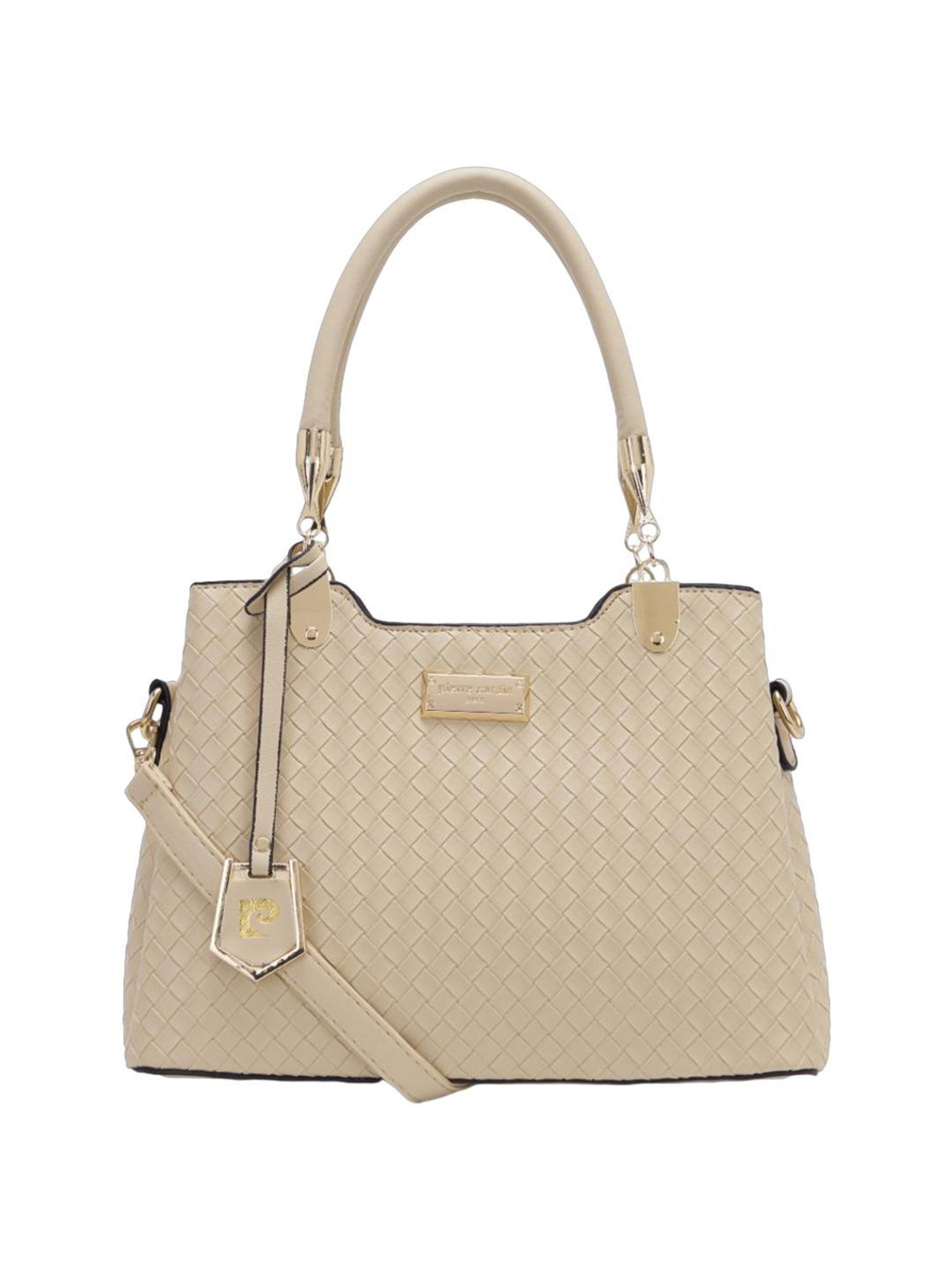 Pierre Cardin Beige Textured Satchel Handbag