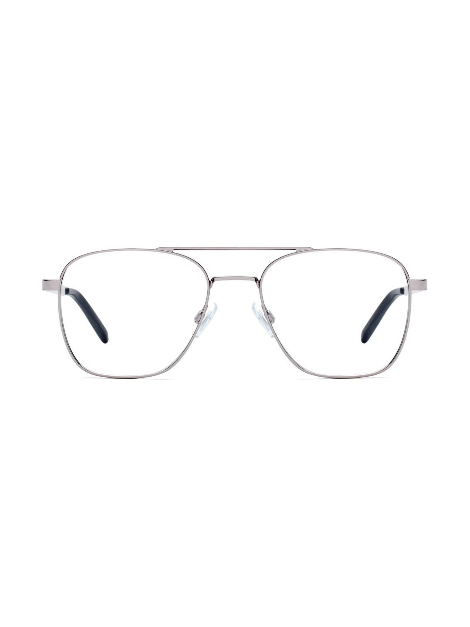 HUGO Silver Aviator Eye Frames for Men
