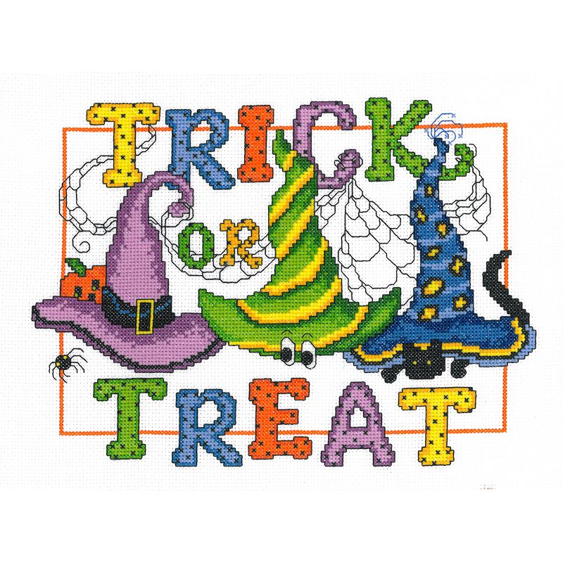 Imaginating Counted Cross Stitch Kit 10.5"X7.75"-Trick Or Treat (14 Count)
