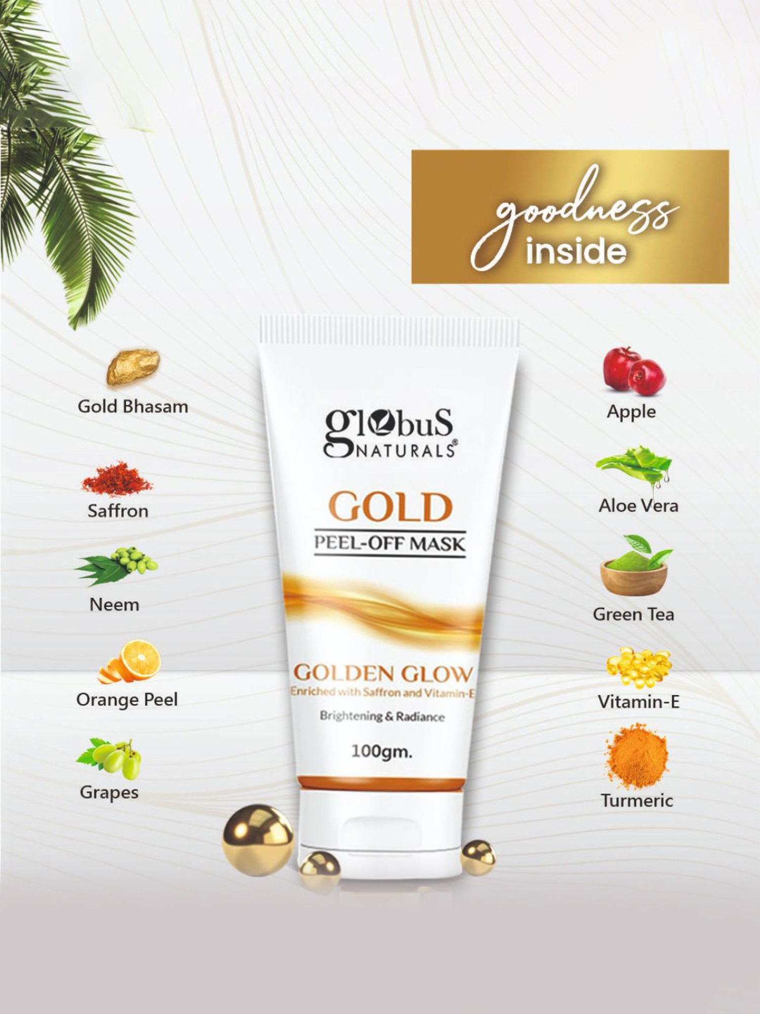 Globus Naturals Gold Peel-Off Mask - 100 gm