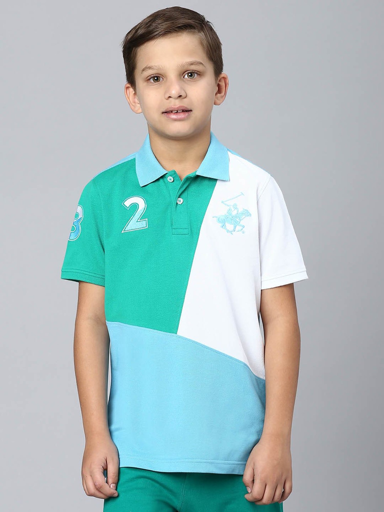 Beverly Hills Polo Club Kids Multicolor Color Block Polo T-Shirt