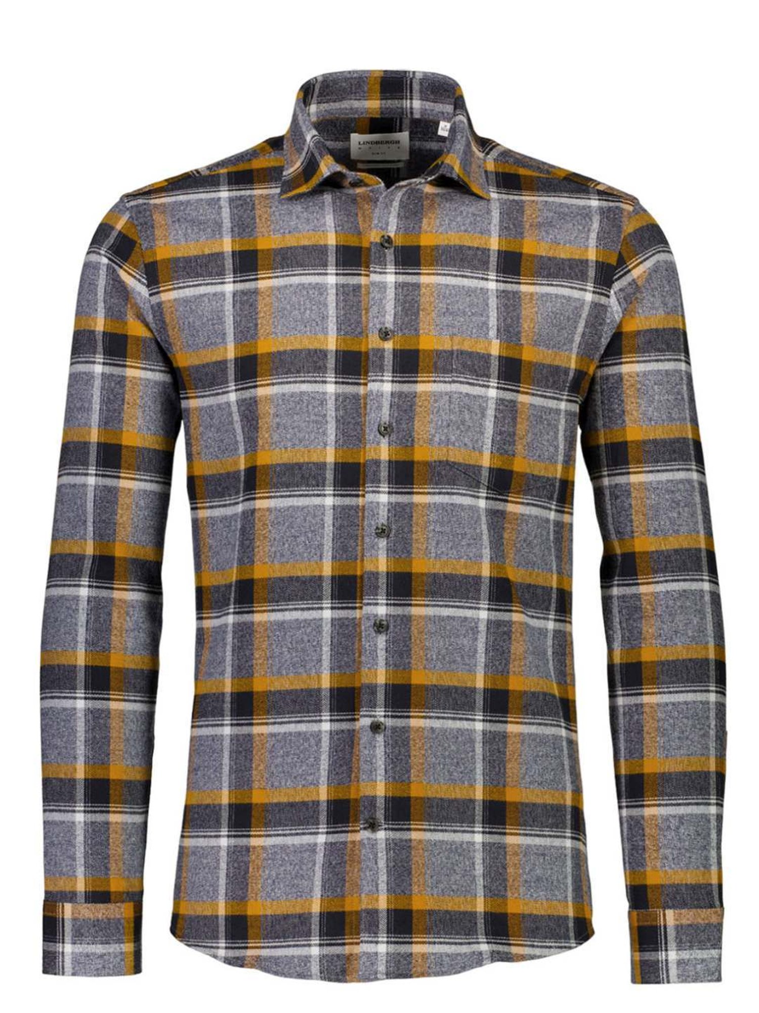Lindbergh Black Cotton Slim Fit Checks Shirt