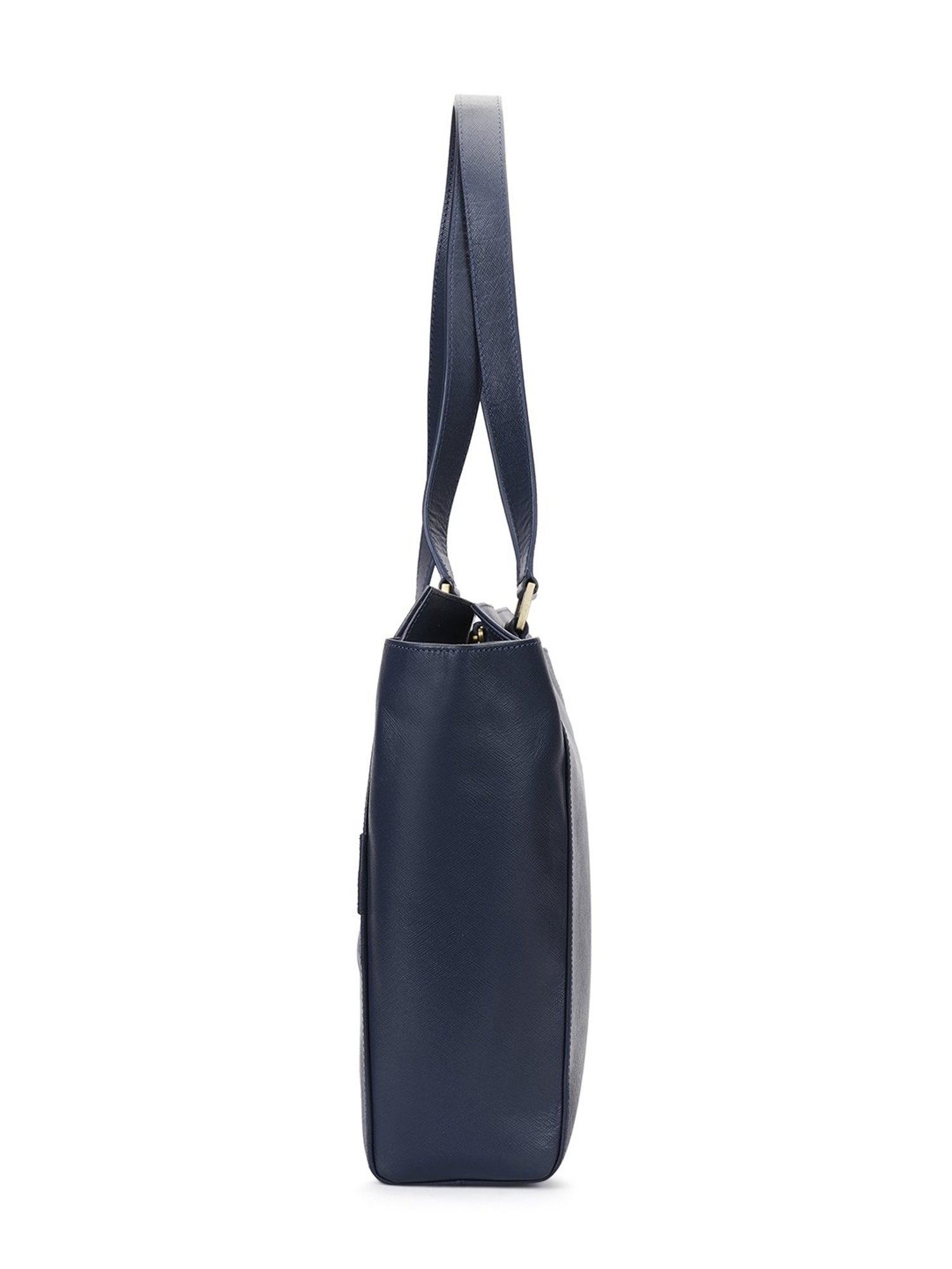 PERQUISITE THE SHERYL Blue Solid Medium Tote Handbag