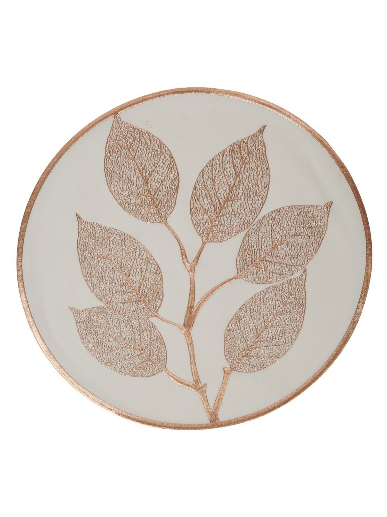 HOSTA HOMES Self Designed Printed Cream Gold PVC Table Placemat