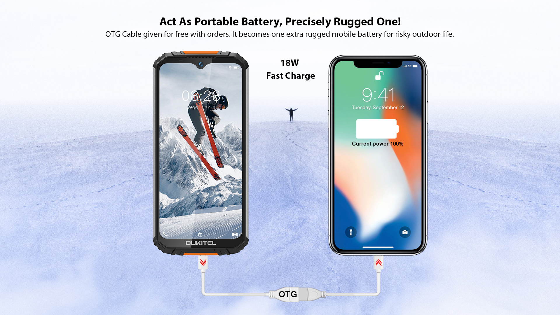 Rugged Mobile Phone (2020) OUKITEL WP6, with 10000 mAh Battery (18 W Fast Charge), 48 MP Quad Camera, Helio P70 6GB + 128GB, 6.3 Inch FHD + Gorilla Glass