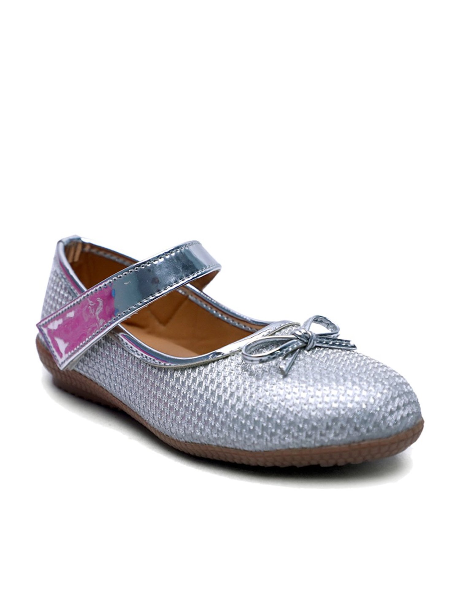 Tiny Bugs Kid's Silver Mary Jane Shoes