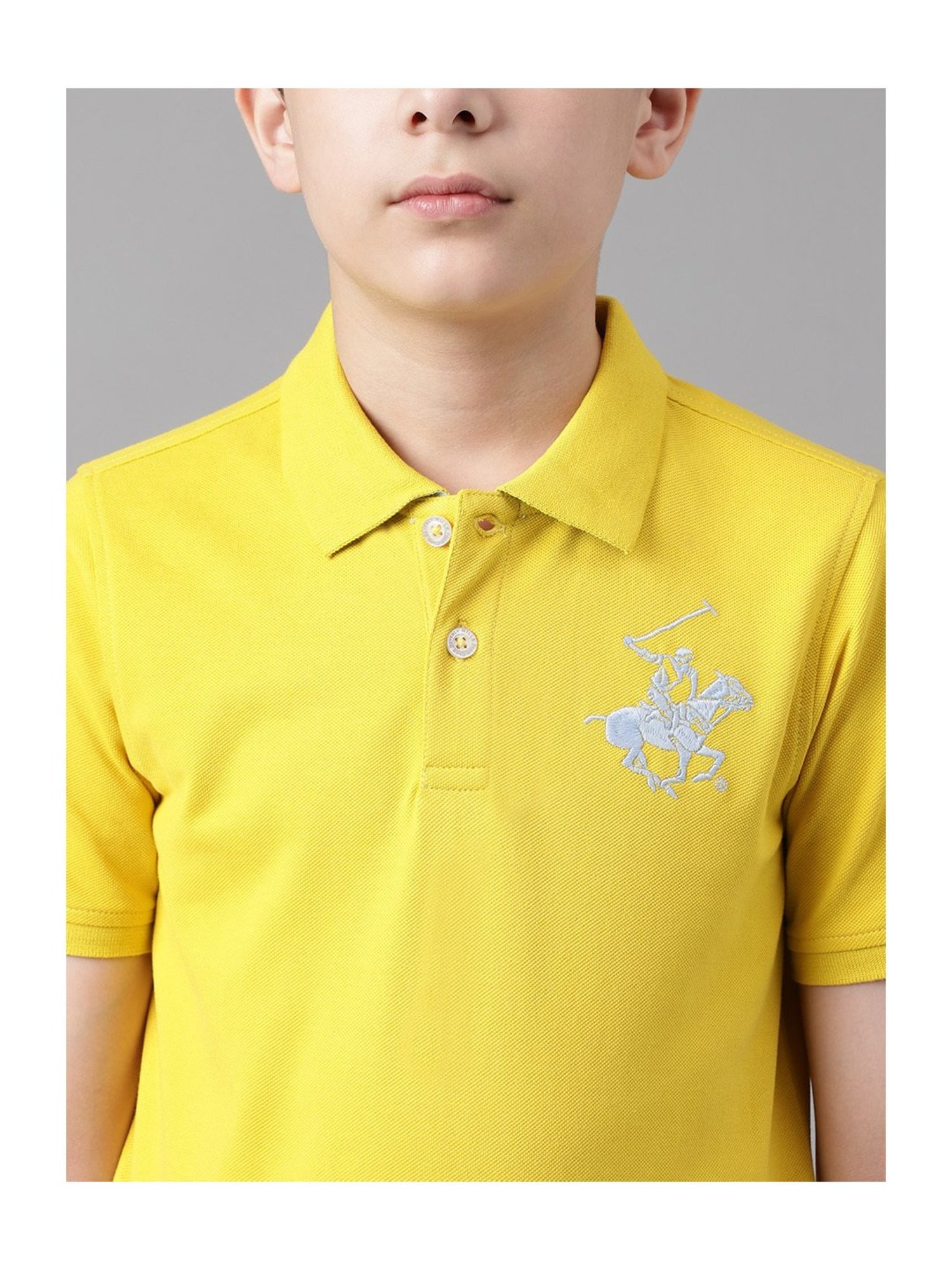 Beverly Hills Polo Club Kids Yellow Solid Polo T-Shirt