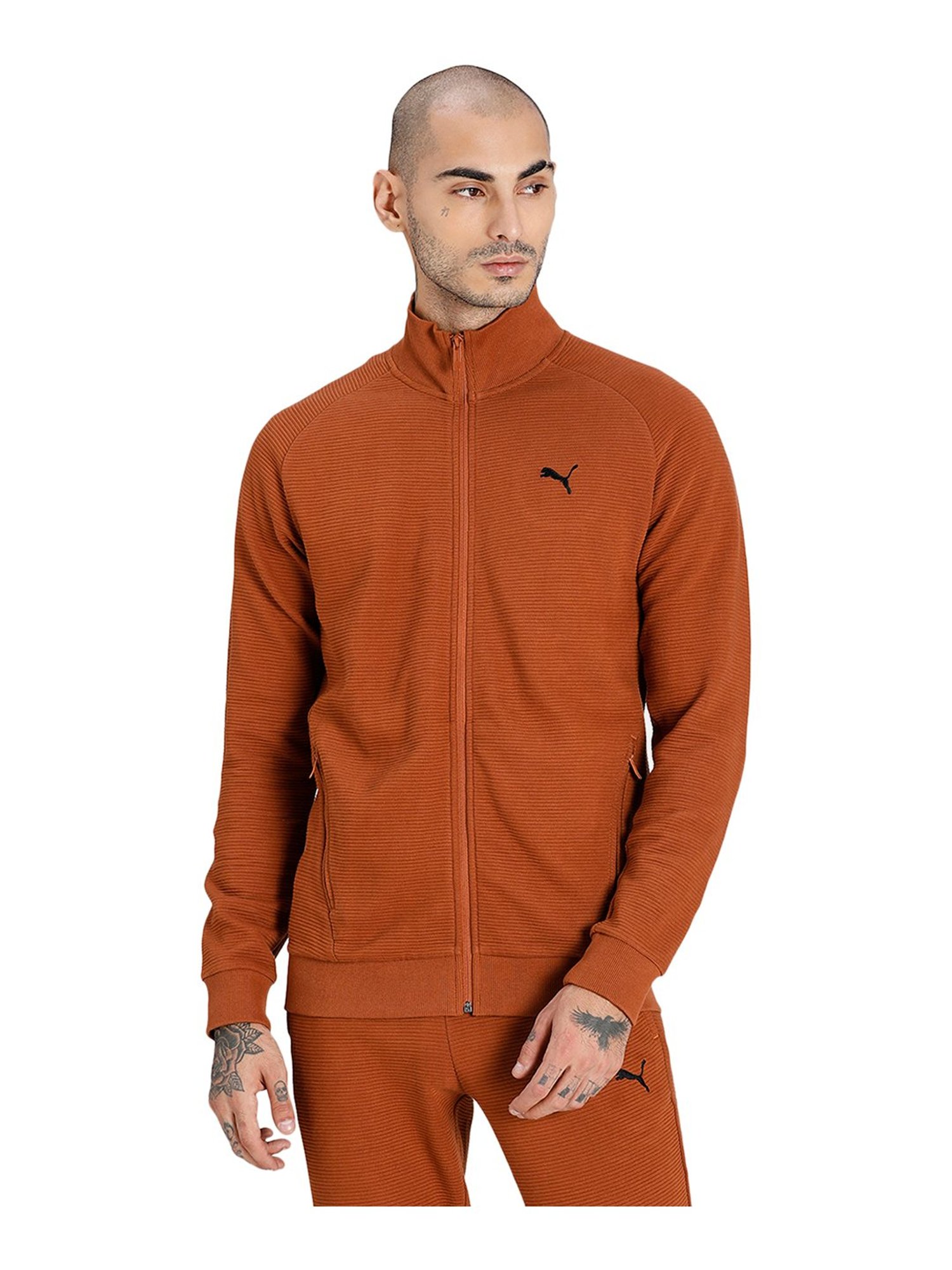 Puma Light Brown Full Sleeves Jacket