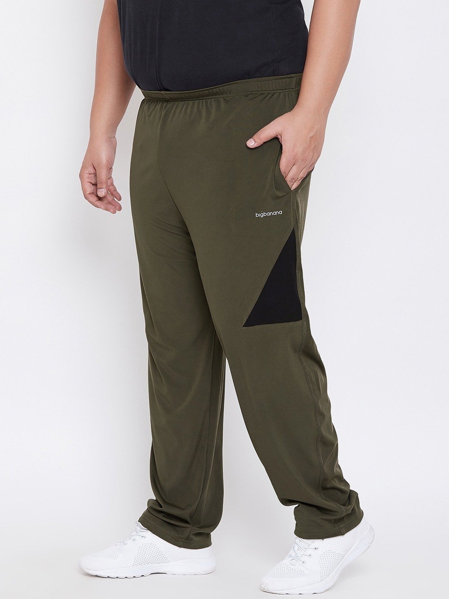 Bigbanana Olive Regular Fit Printed Trackpants