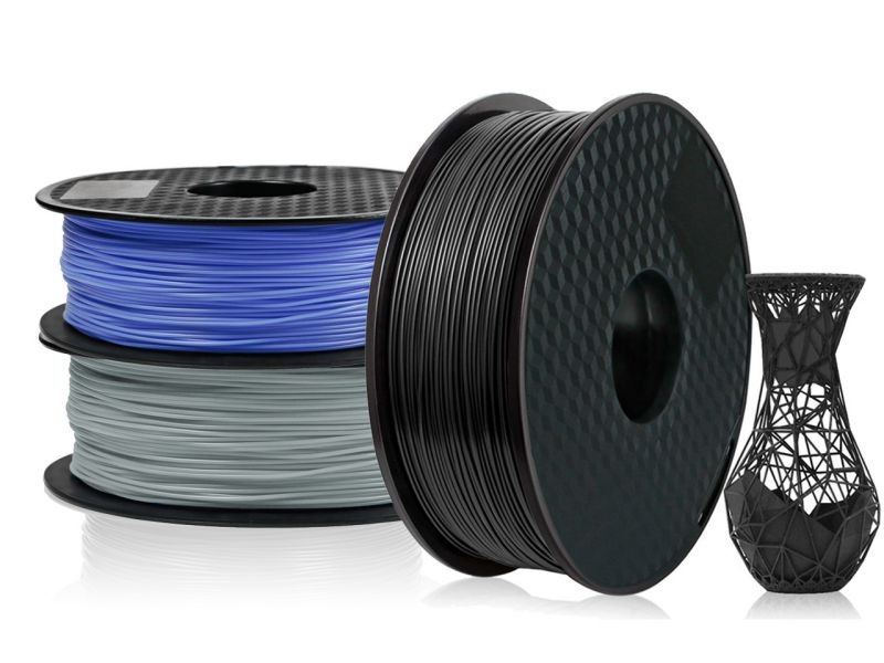 3 Pack PLA 3D Printer Filament 1.75mm, PLA Filament Bundl, Dimensional Accuracy +/- 0.02mm, 1kg Spool(2.2lbs) x 3, Fit Most FDM Printer(black+blue+yellow- 3 Pack)