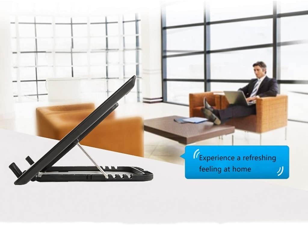 MYBA Laptop Cooling pad Laptop Cooling Pad, Portable Ultra-Slim Quiet Laptop Notebook Cooler Cooling Pad Stand with 2 USB Single Powered Central Fan Laptop Cooler (Color : Black)